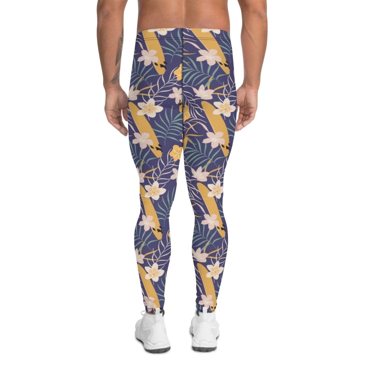 Purple Tropical Flower Men's Leggings | DEEAREST LTD