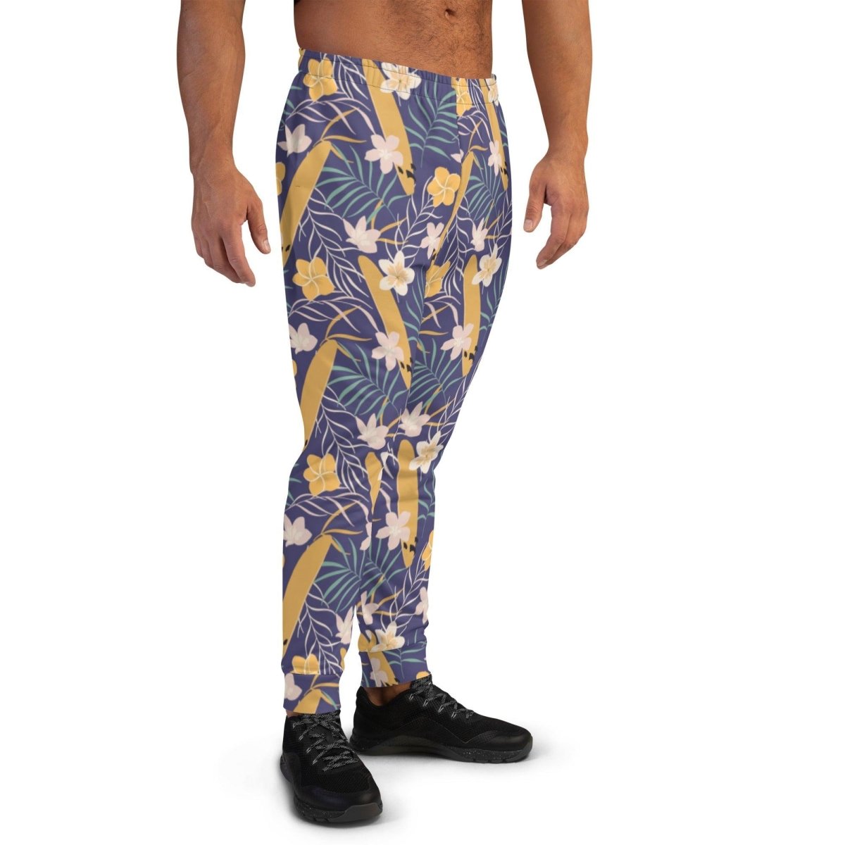 Purple Tropical Flower Men's Street Joggers | DEEAREST LTD