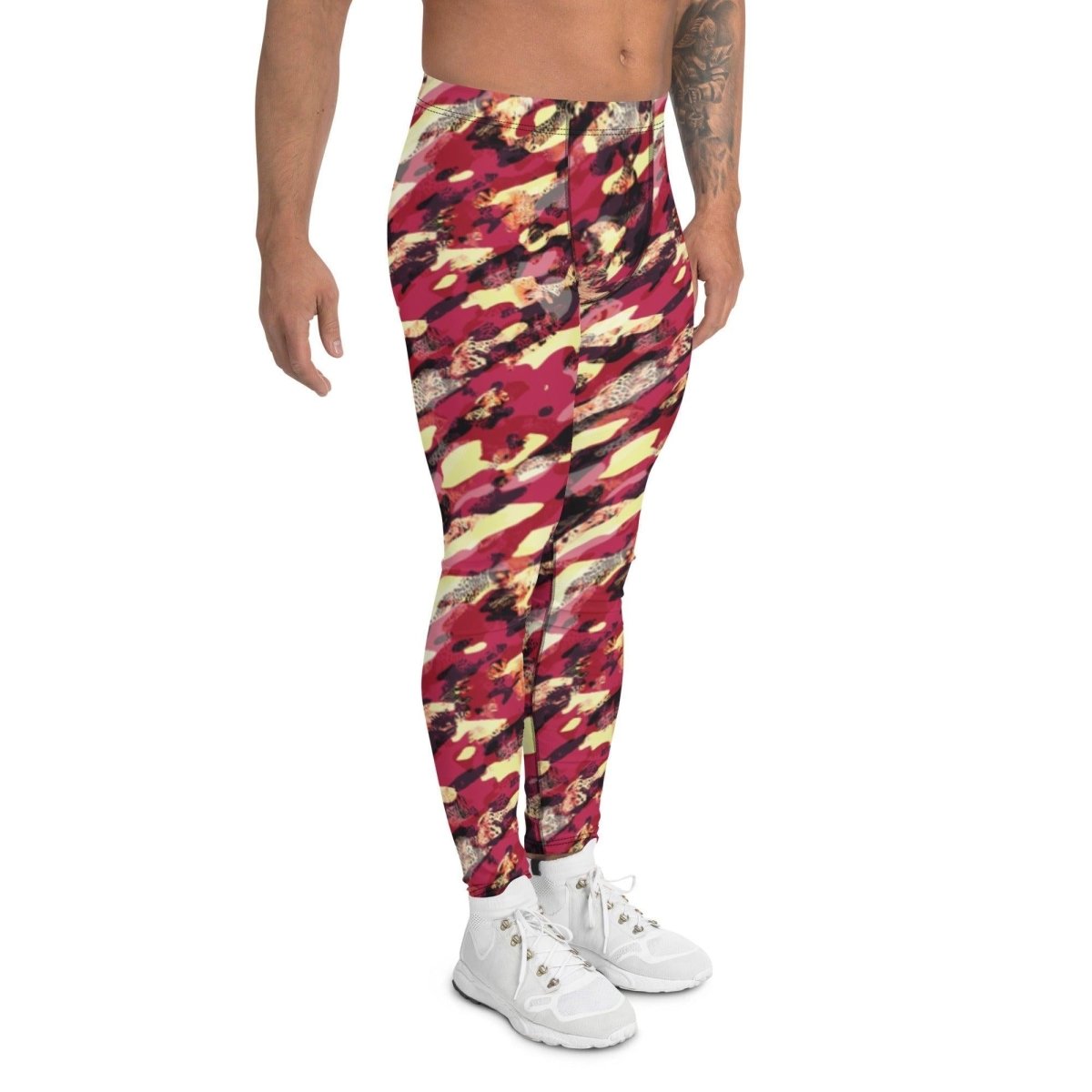 Red Camouflage Men's Leggings | DEEAREST LTD