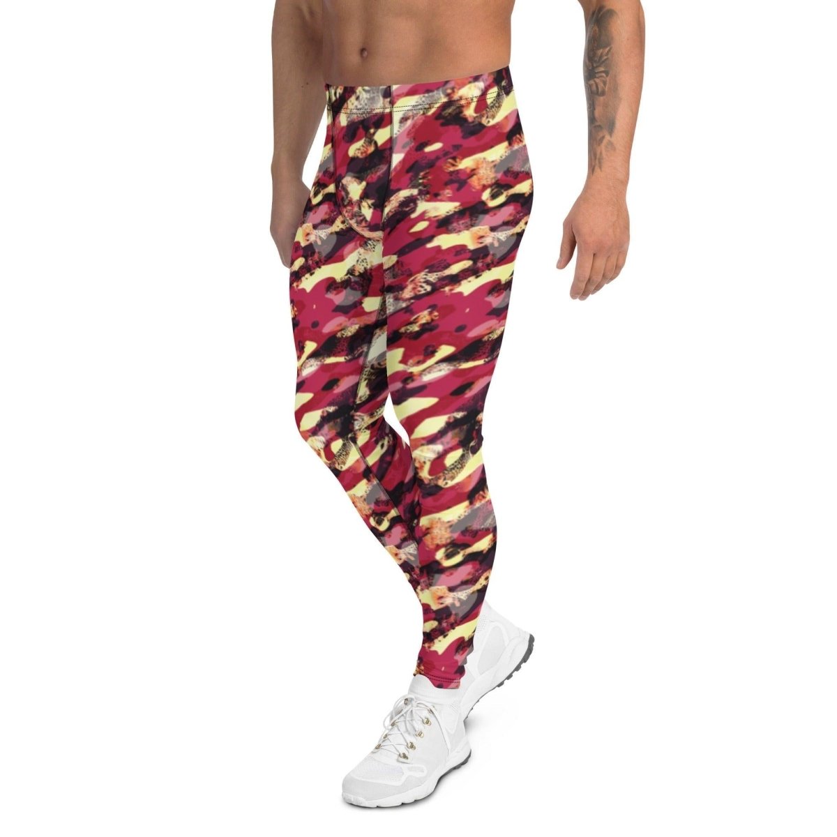 Red Camouflage Men's Leggings | DEEAREST LTD