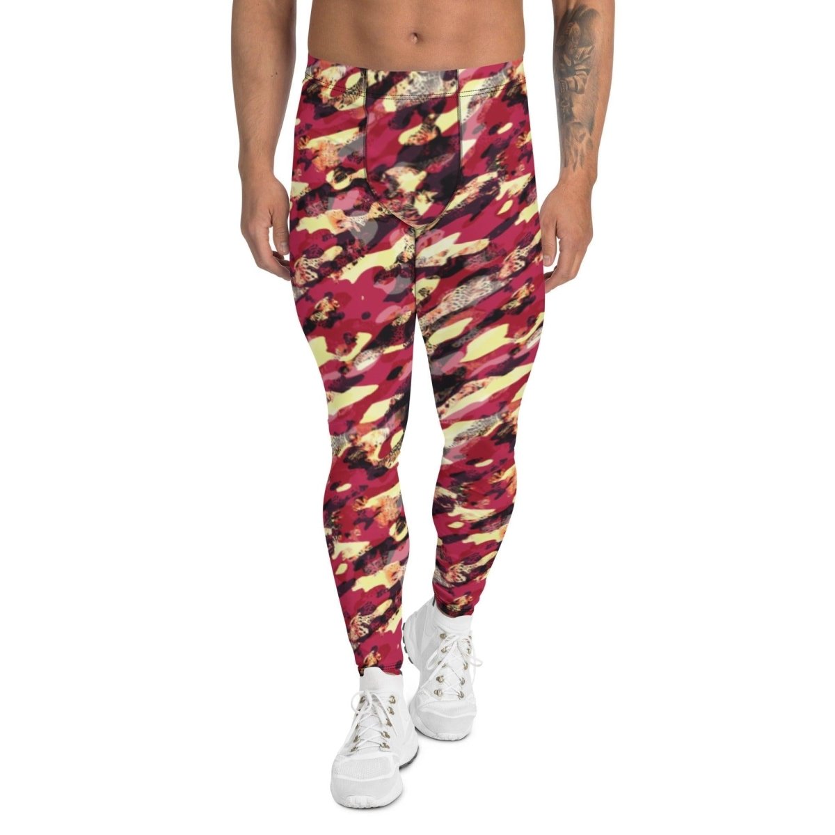 Red Camouflage Men's Leggings | DEEAREST LTD