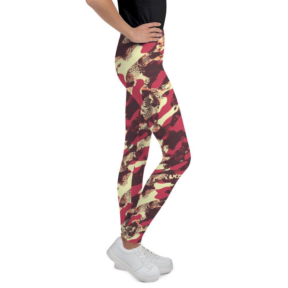 Red Camouflage Youth Leggings | DEEAREST LTD