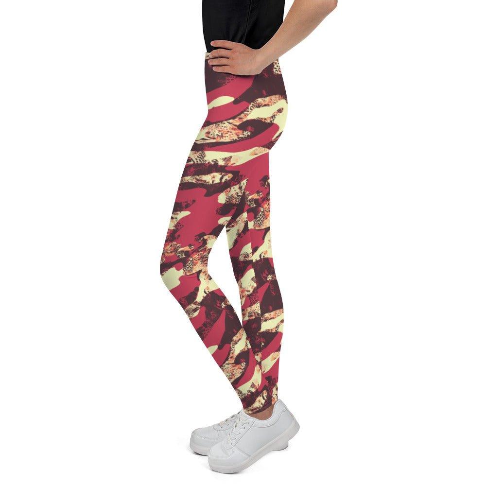 Red Camouflage Youth Leggings | DEEAREST LTD