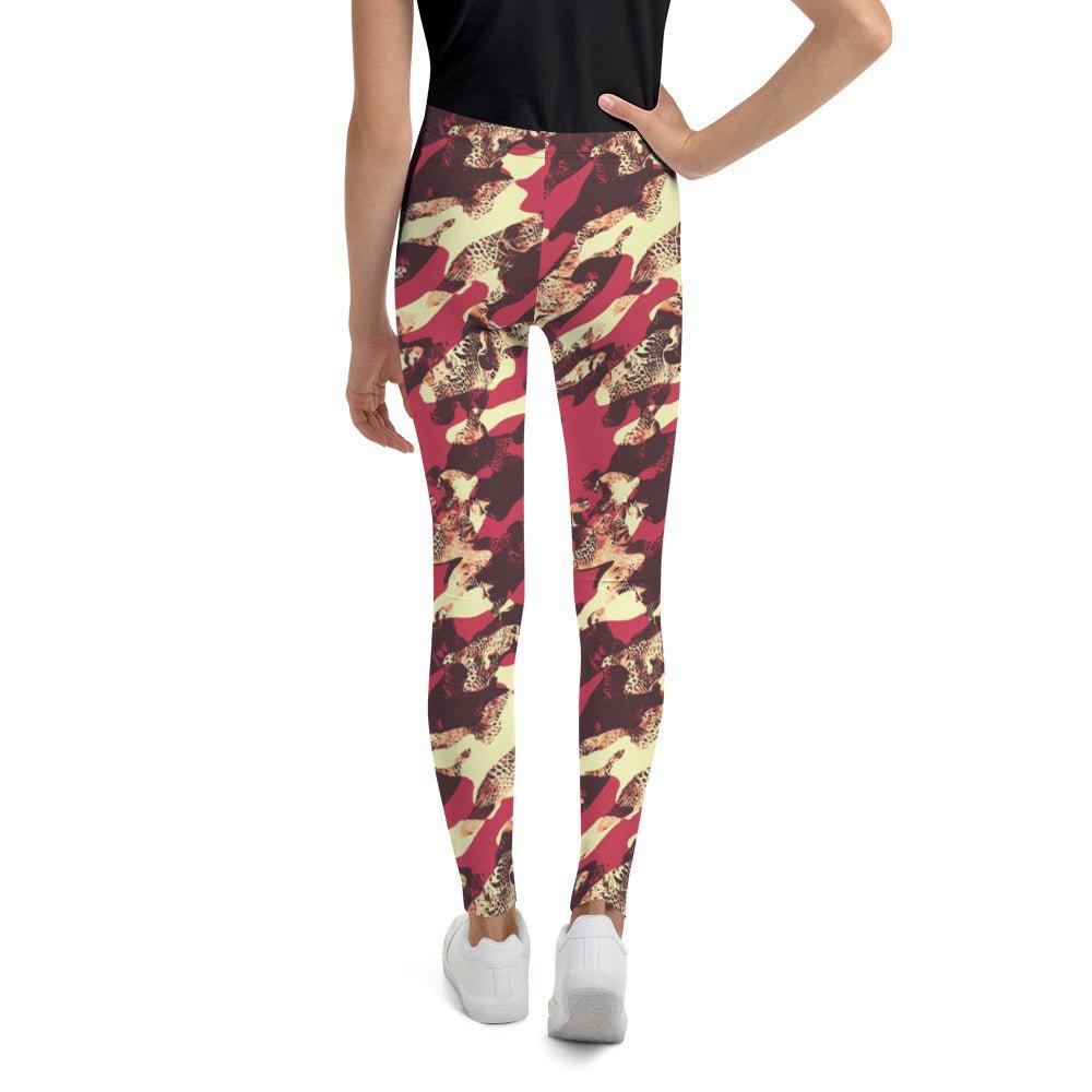 Red Camouflage Youth Leggings | DEEAREST LTD