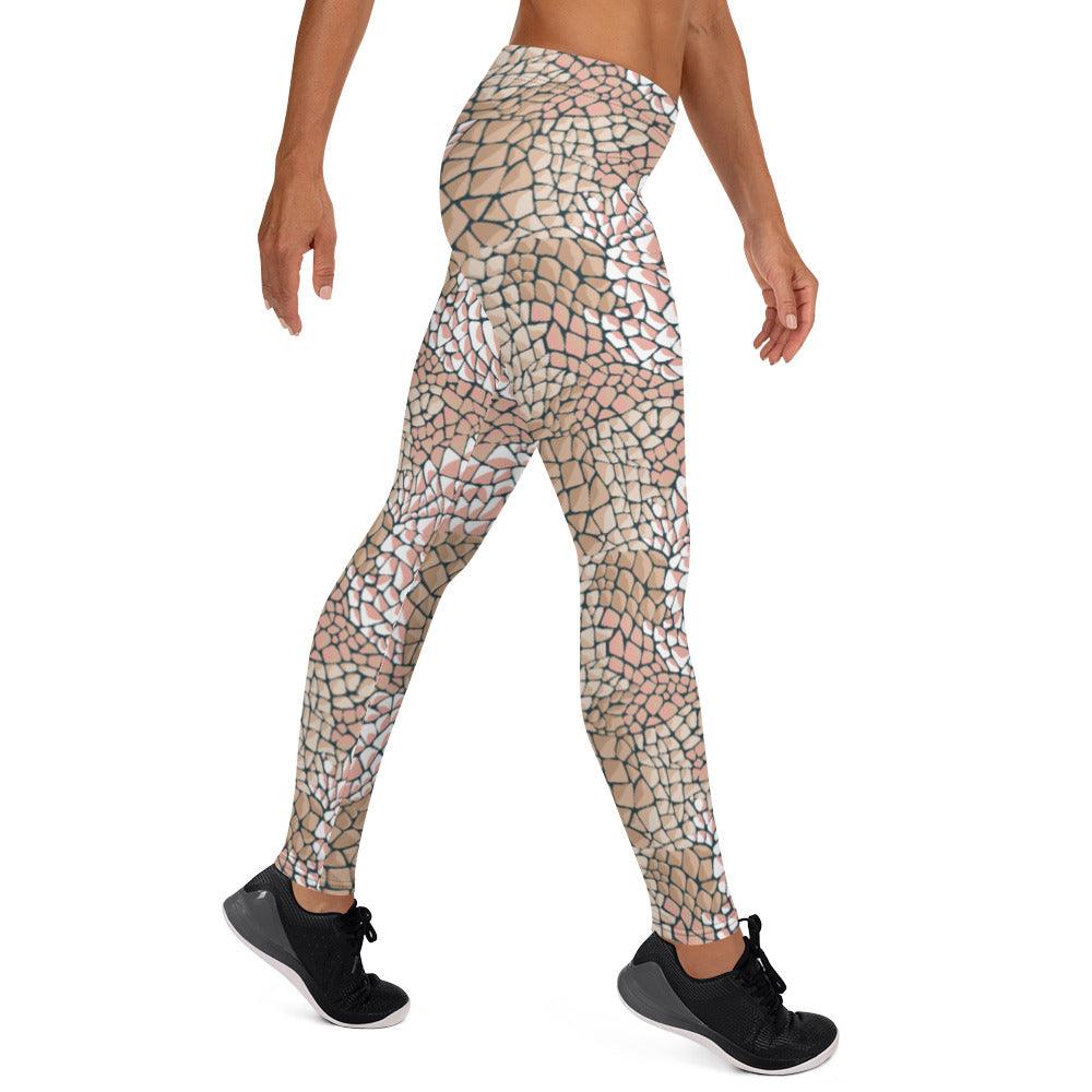 Tan Animal Print Women's Mid-Rise Leggings | DEEAREST LTD