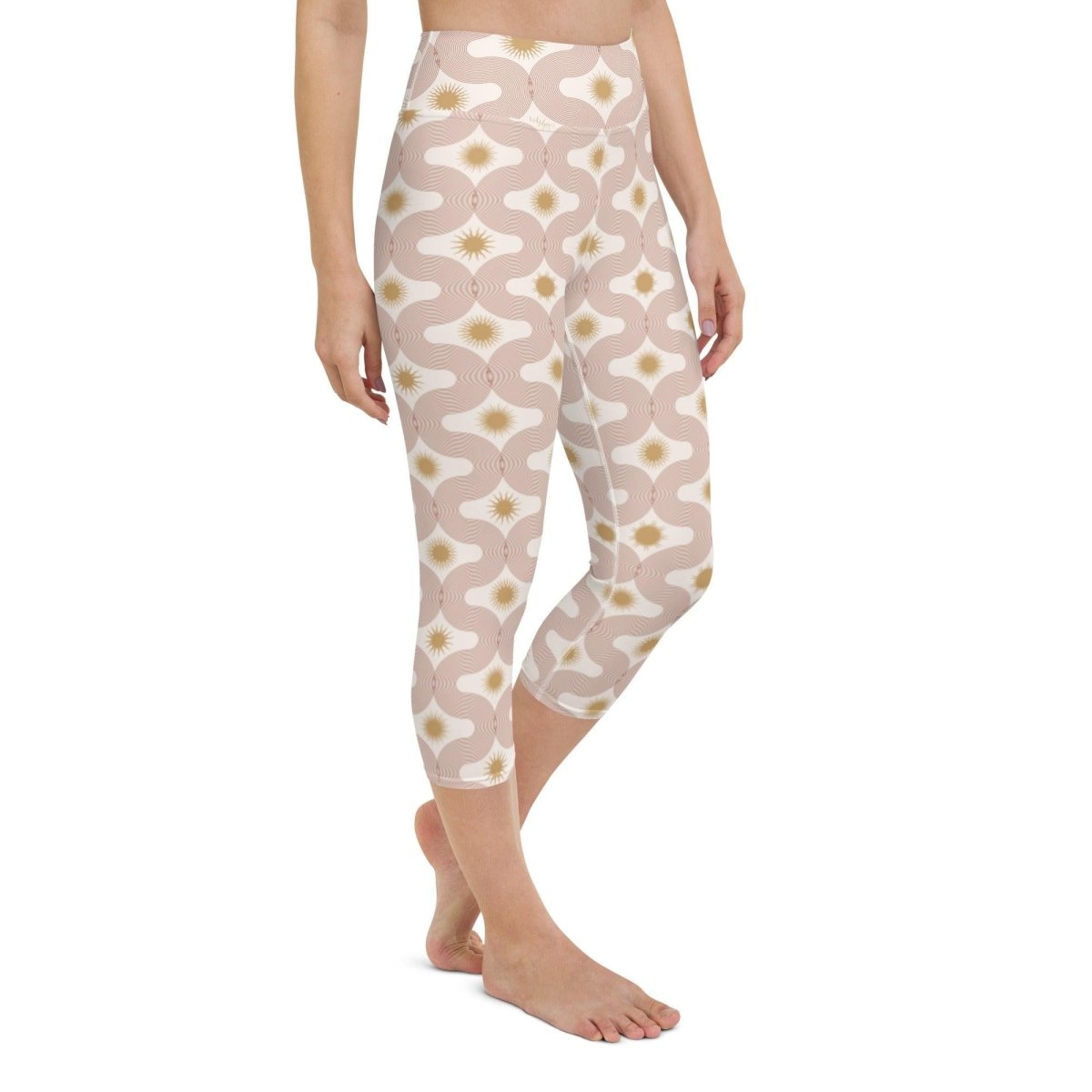 White Celestial Wonder Women's Capri Yoga Pants | DEEAREST LTD