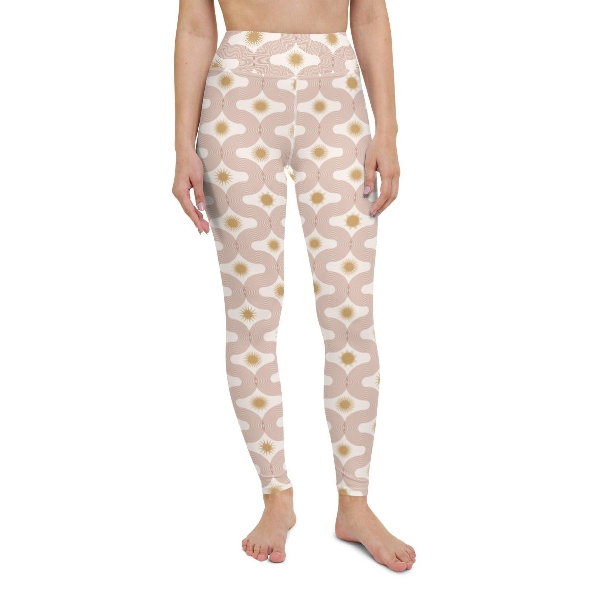 White Celestial Wonder Women's High-Waisted Yoga Pants | DEEAREST LTD