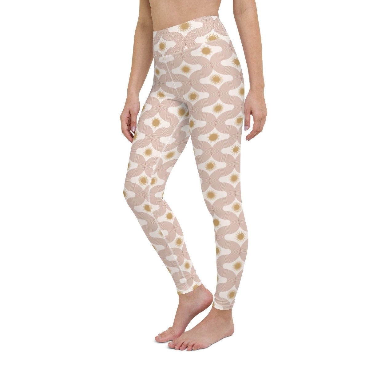 White Celestial Wonder Women's High-Waisted Yoga Pants | DEEAREST LTD