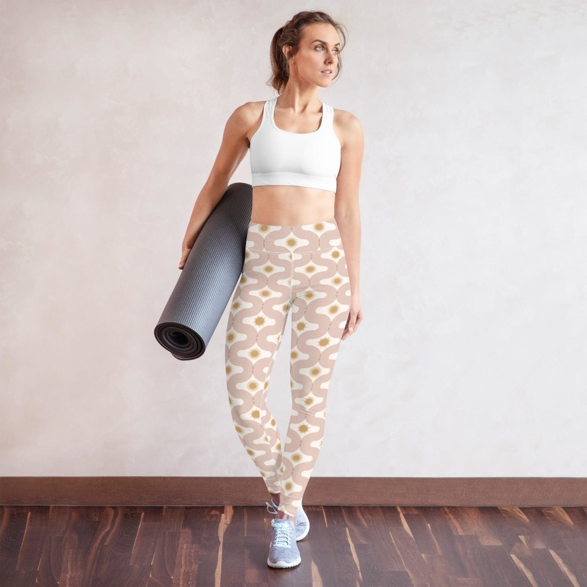 White Celestial Wonder Women's High-Waisted Yoga Pants | DEEAREST LTD