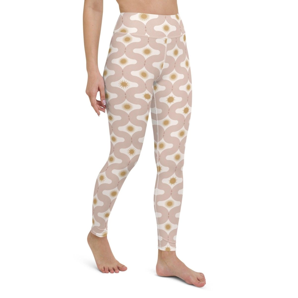 White Celestial Wonder Women's High-Waisted Yoga Pants | DEEAREST LTD