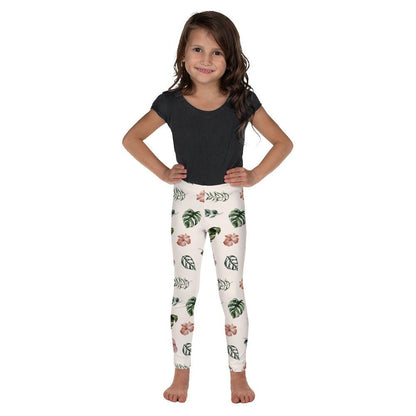 White Jungle Flora Kid's Leggings | DEEAREST LTD