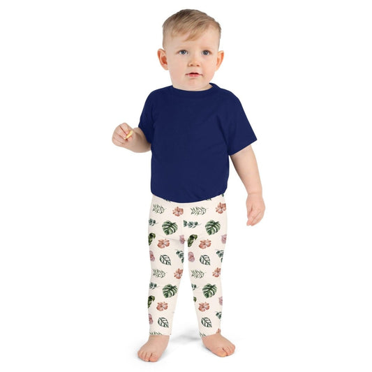 White Jungle Flora Kid's Leggings | DEEAREST LTD