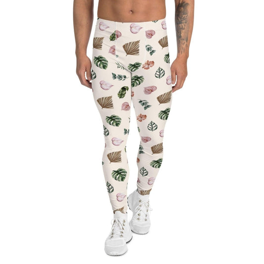 White Jungle Flora Men's Leggings | DEEAREST LTD