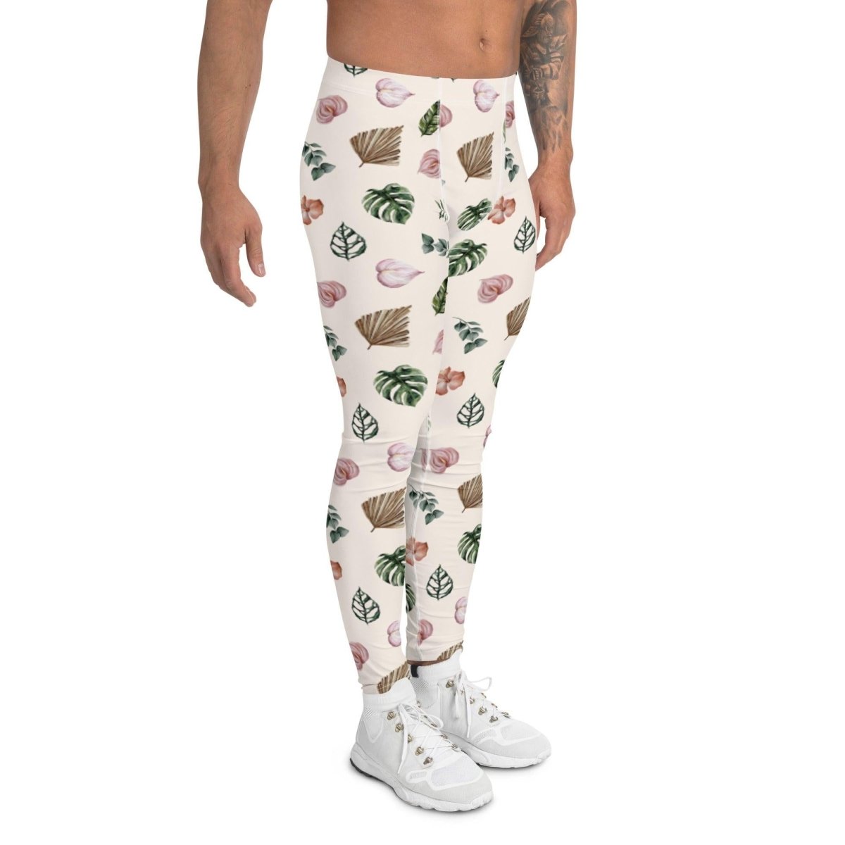 White Jungle Flora Men's Leggings | DEEAREST LTD