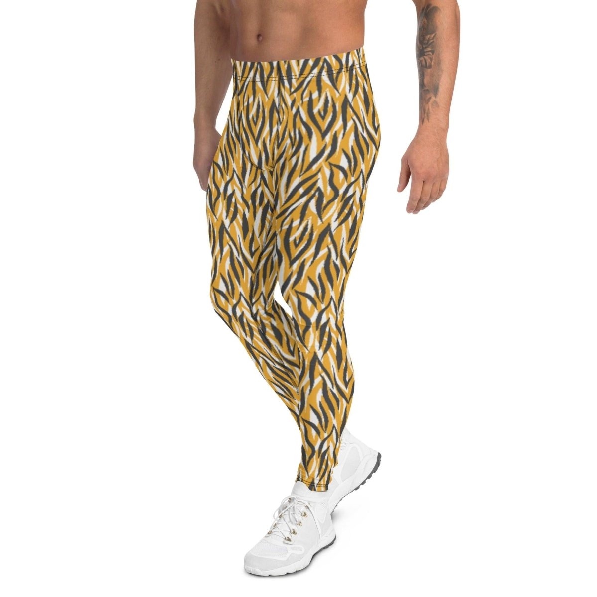 Yellow Animal Print Men's Leggings | DEEAREST LTD