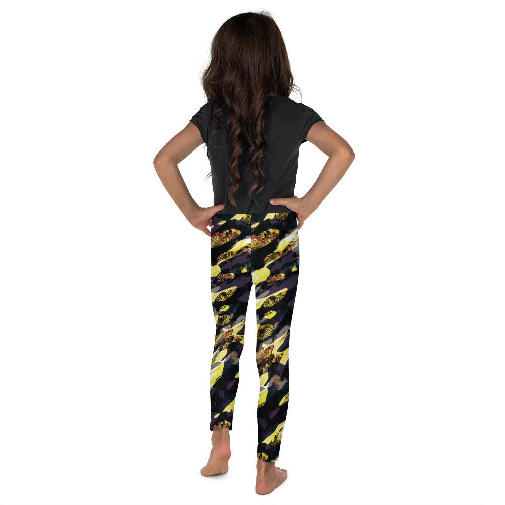 Yellow Camouflage Kid's Leggings | DEEAREST LTD