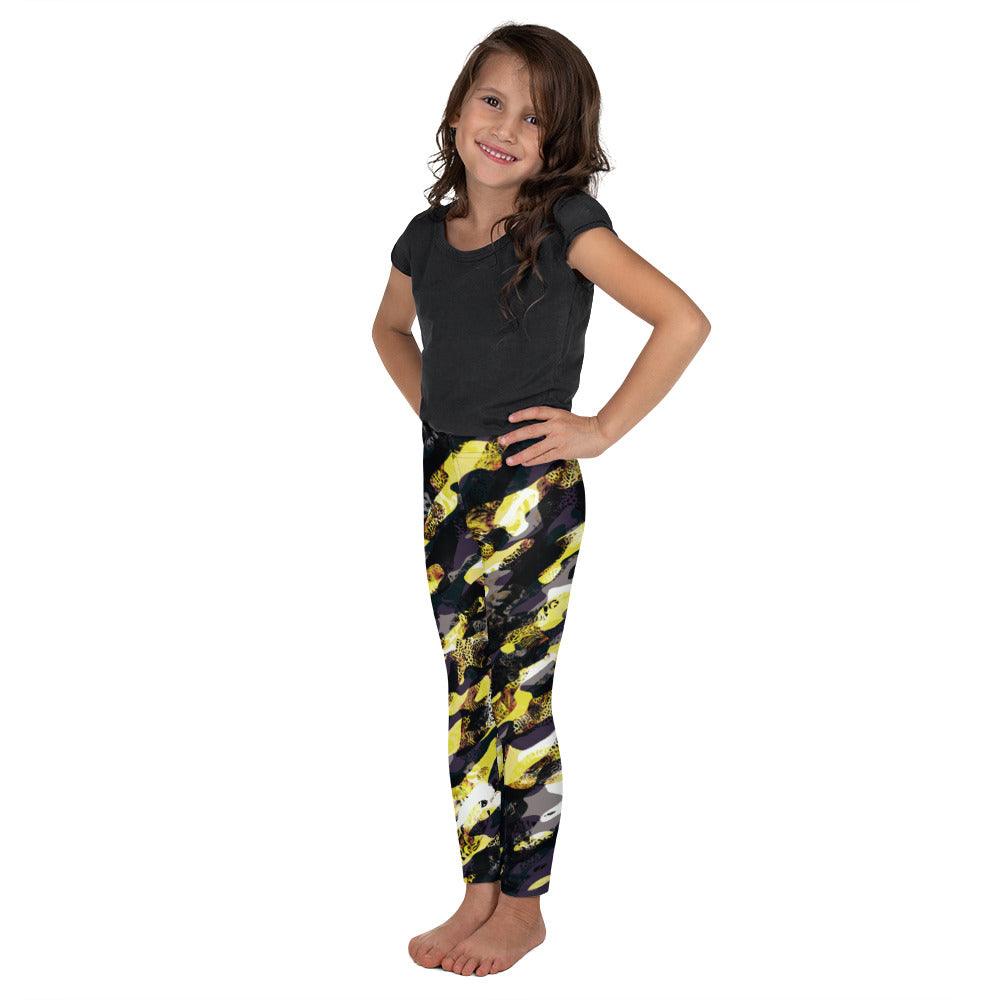 Yellow Camouflage Kid's Leggings | DEEAREST LTD