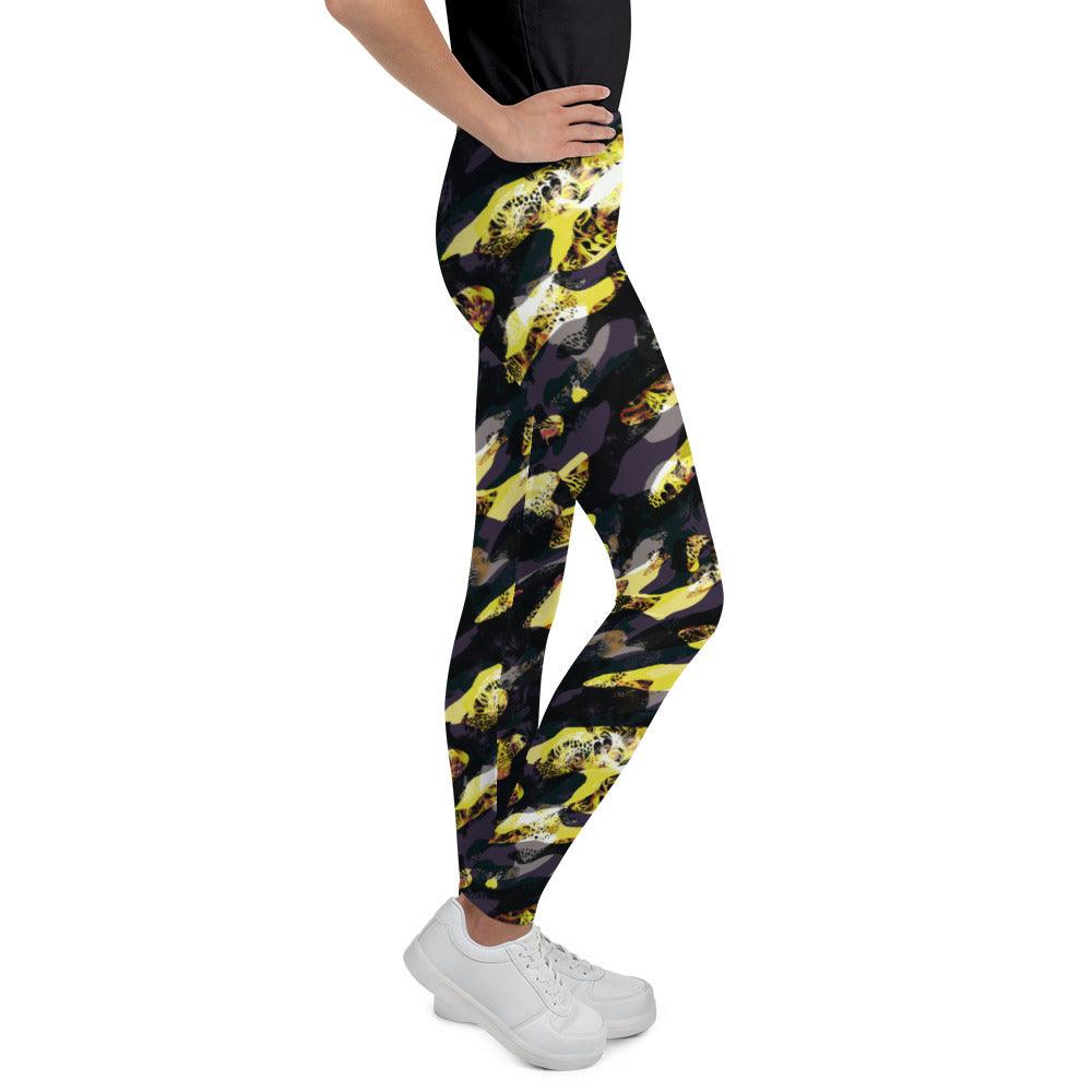 Yellow Camouflage Youth Leggings | DEEAREST LTD